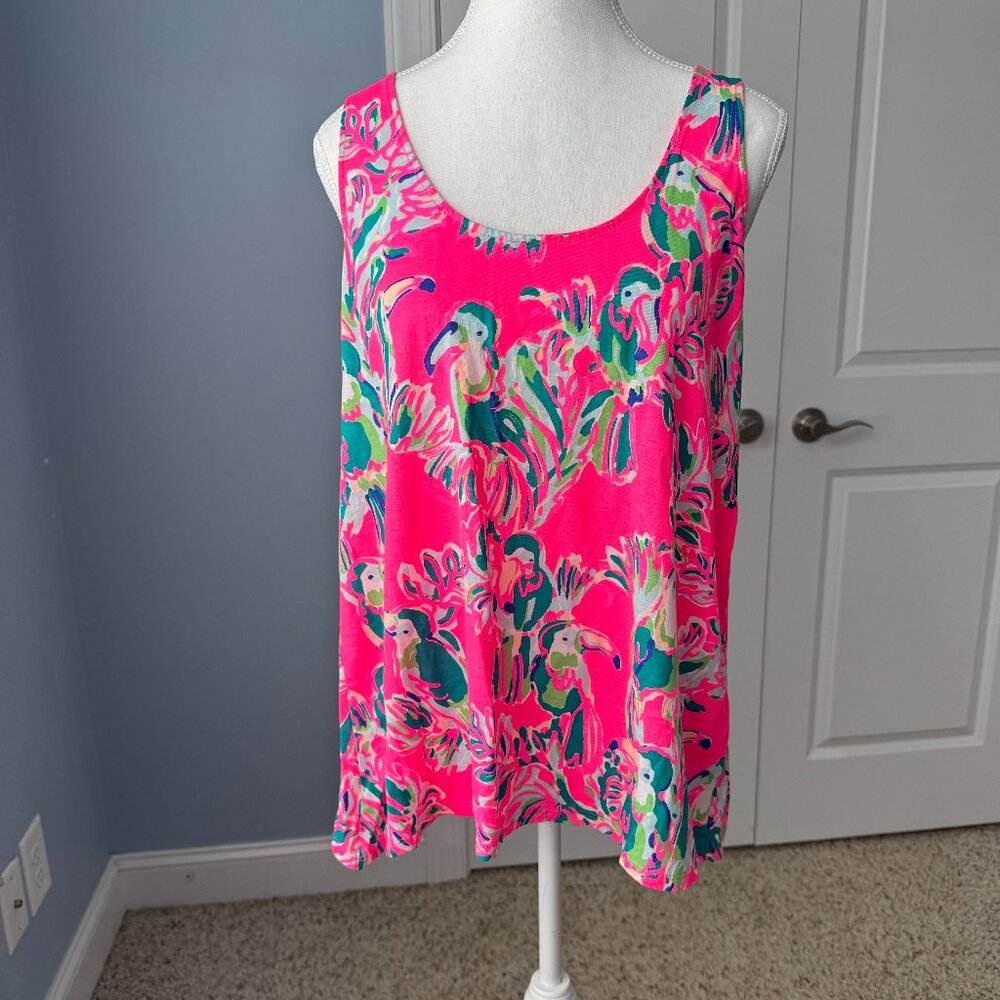 Lilly Pulitzer Monterey Tank Top in Pink Dragonfruit Toucan Can Size Medium